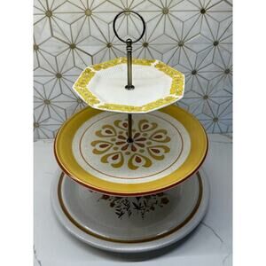 Three-Tier Dessert Stand | Vintage China‎ | 1970s Stoneware